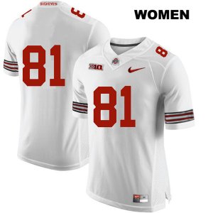 Women's NCAA Ohio State Buckeyes Jake Hausmann #81 College Stitched No Name Authentic Nike White Football Jersey IV20X38KA